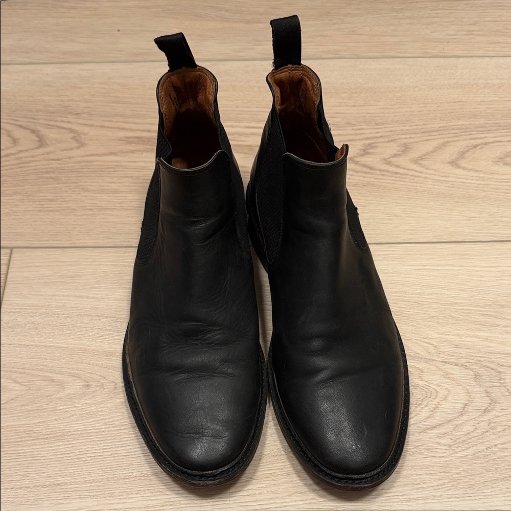 Frye Black Leather Ankle Boots